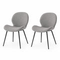 Set di 2 Sedie in Tessuto Grigio con Gambe in Metallo