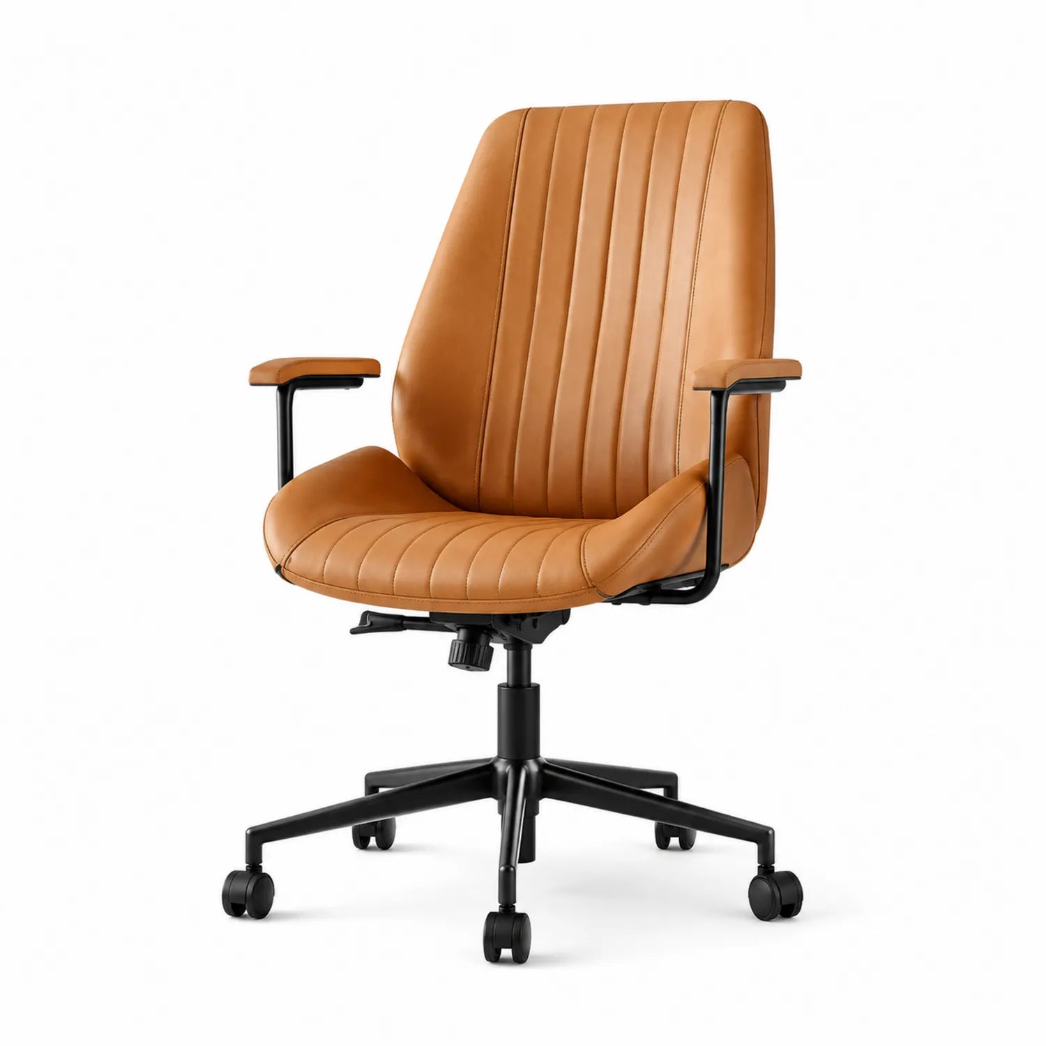 Sedia da ufficio in similpelle Marrone con rotelle