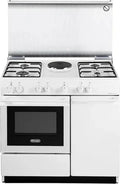 Cucina a Gas 4 Fuochi con Forno Elettrico, 86x50 cm, Bianco
