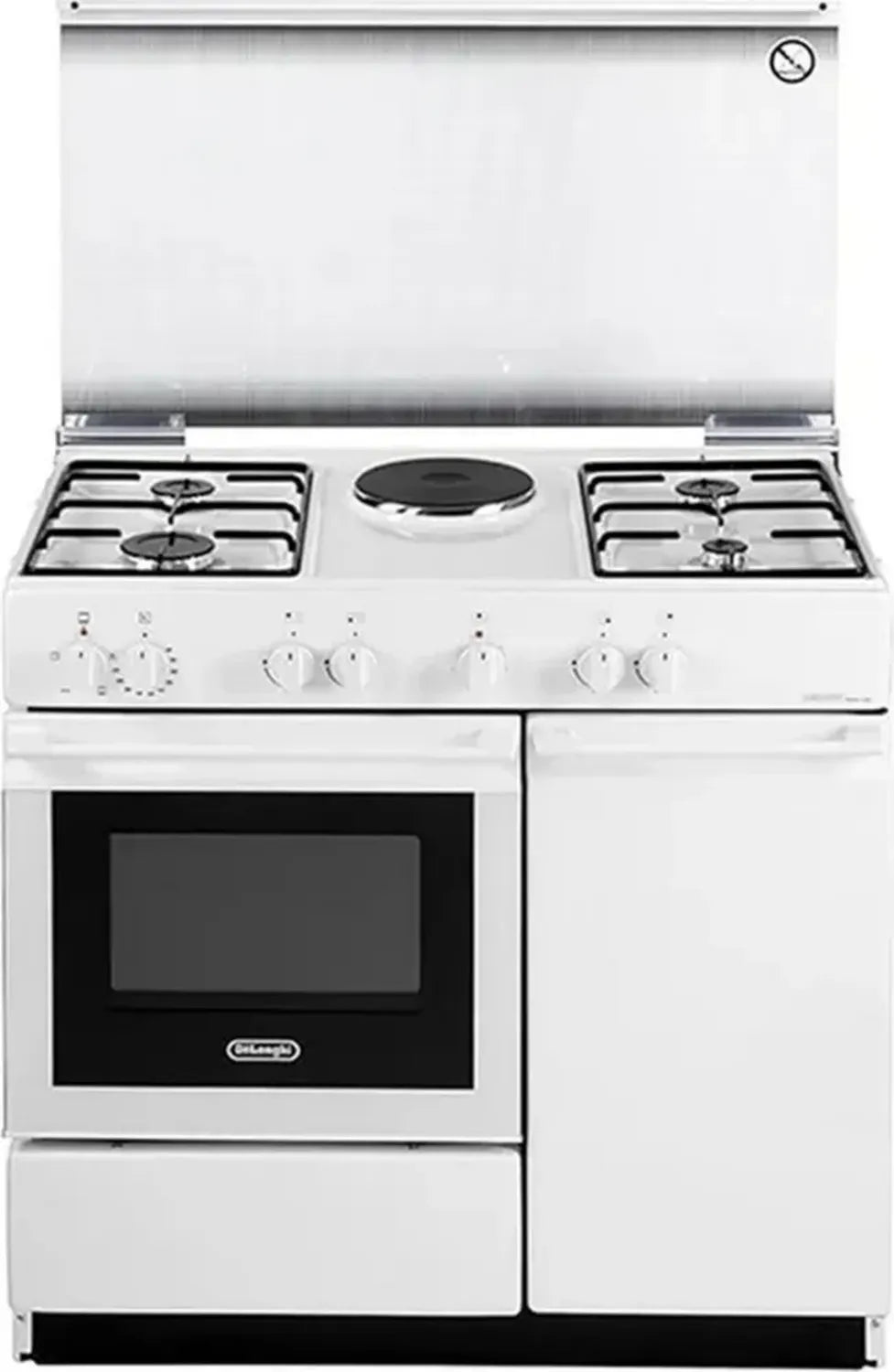 Cucina a Gas 4 Fuochi con Forno Elettrico, 86x50 cm, Bianco