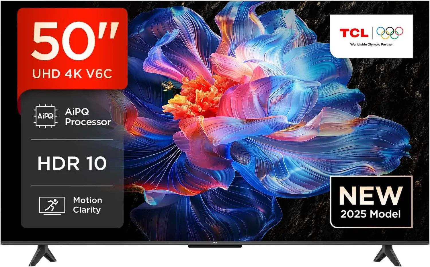 TCL TV 50'' 4K UHD Smart LED senza Bordo, HDR con Dolby Audio