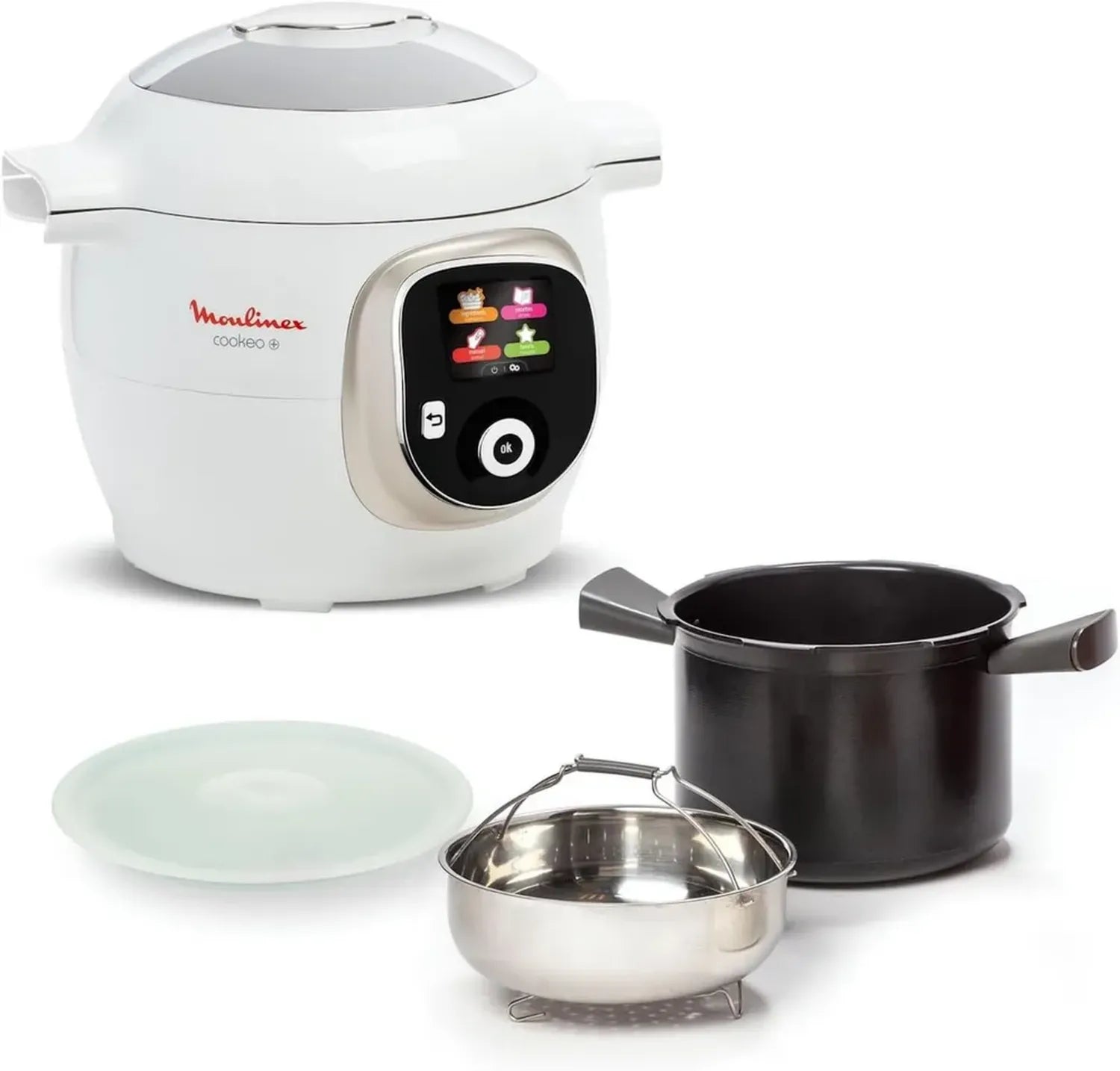 Moulinex Cookeo+ Multicooker Intelligente con 150 Ricette, 6 Funzioni di Cottura, 6L, 1600W, Bianco