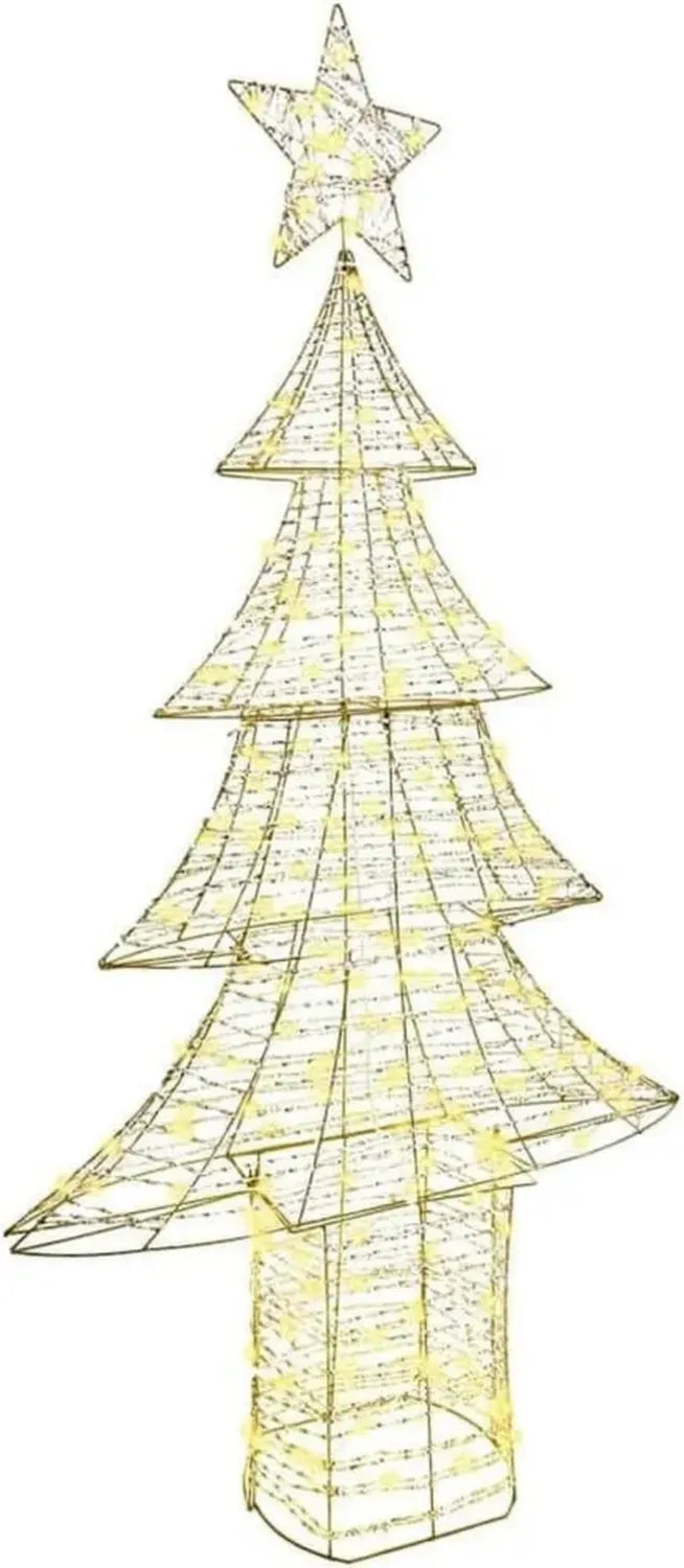 Albero di Natale 181 cm con 240 LED Bianco Caldo, Decorazione Festiva Moderna e Resistente
