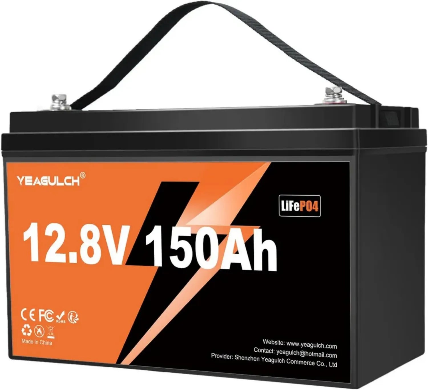 Batteria LiFePO4 12V 150Ah con BMS 100A, 1920Wh, Oltre 15000 Cicli per Sistemi Solari e Camper