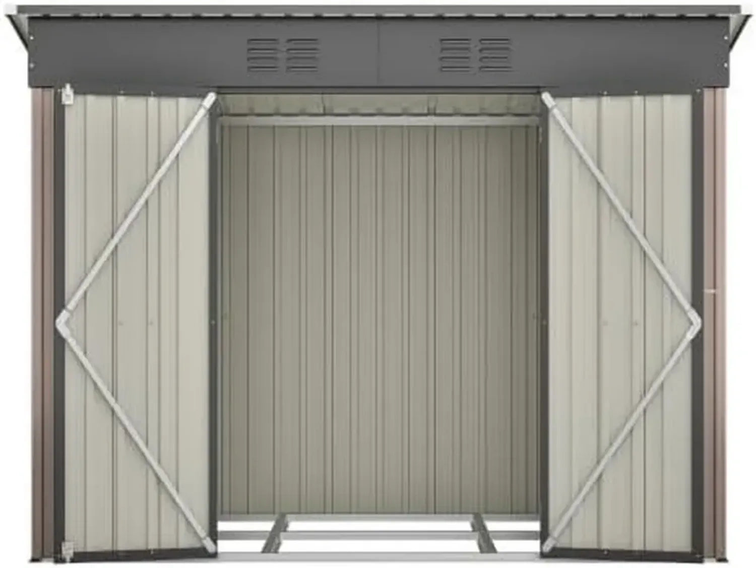 Casetta da Giardino in Metallo con Base, 229x111x182 cm, Resistente e Sicura