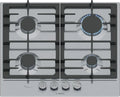 Bosch Serie 6 Piano cottura a gas 60cm, FlameSelect, griglie in ghisa, Manopole removibili, Inox