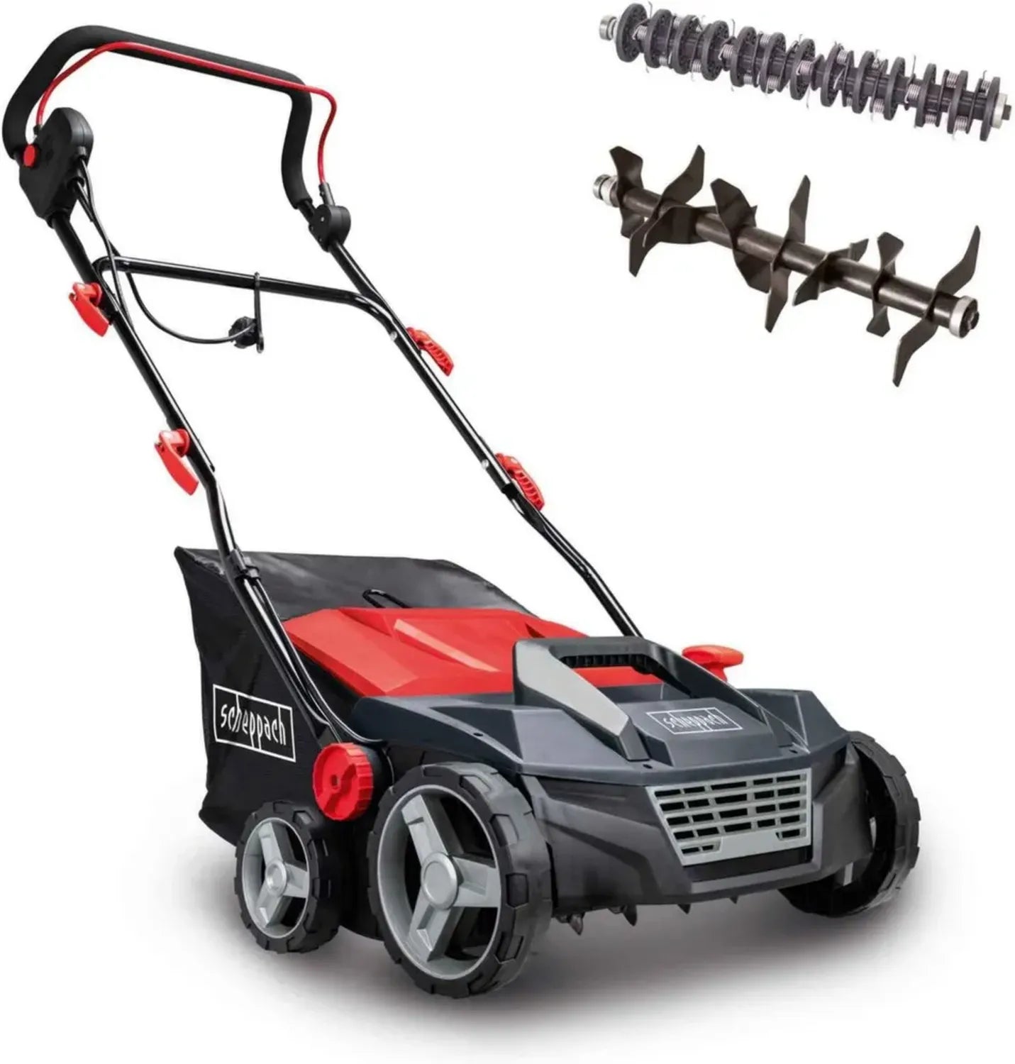 Scarificatore Elettrico Scheppach SC38 1600W, 38 cm, Vassoio 45 litri, Altezza Regolabile
