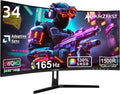 Monitor Gaming Curvo 34 Pollici UWQHD 3440x1440 165Hz 1ms, Adaptive Sync, 1500R, HDMI 2.0, DisplayPort 1.4, 95% DCI-P3
