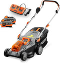 Tagliaerba a Batteria FUXTEC 40V con Larghezza di Taglio 43cm, Altezza Regolabile, Include Batterie e Caricabatterie