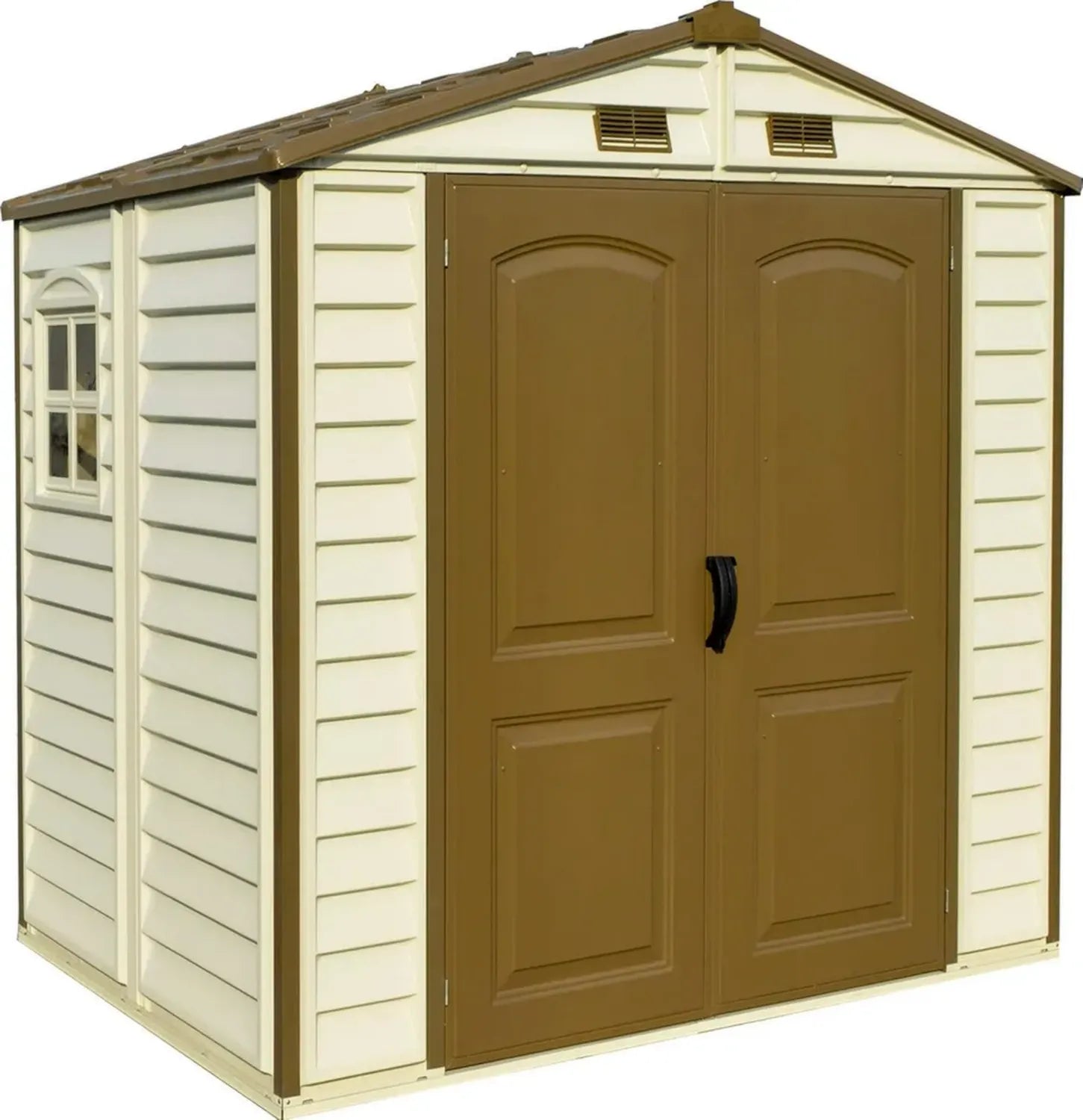 Capanno da Giardino in Resina 2.4 x 1.6 m con Finestra e Base in Metallo