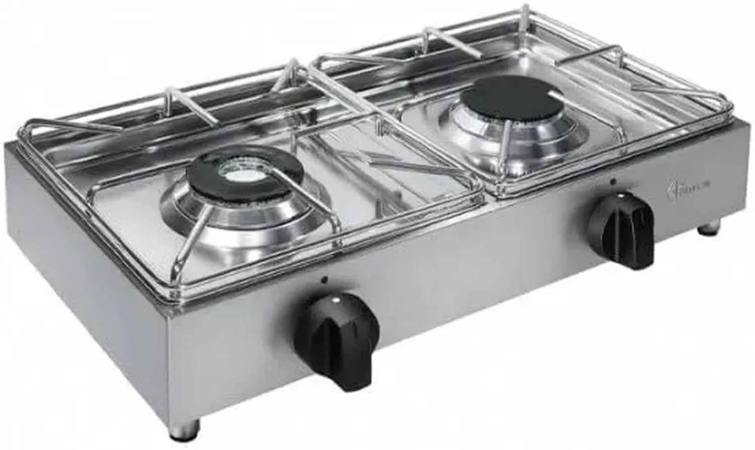 Fornello Industriale Parker 2 Fuochi in Acciaio Inox con Valvola di Sicurezza
