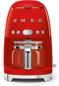 Smeg Macchina da Caffè Filtro, 12 Tazze, Autostart, Intensità Regolabile, Rosso