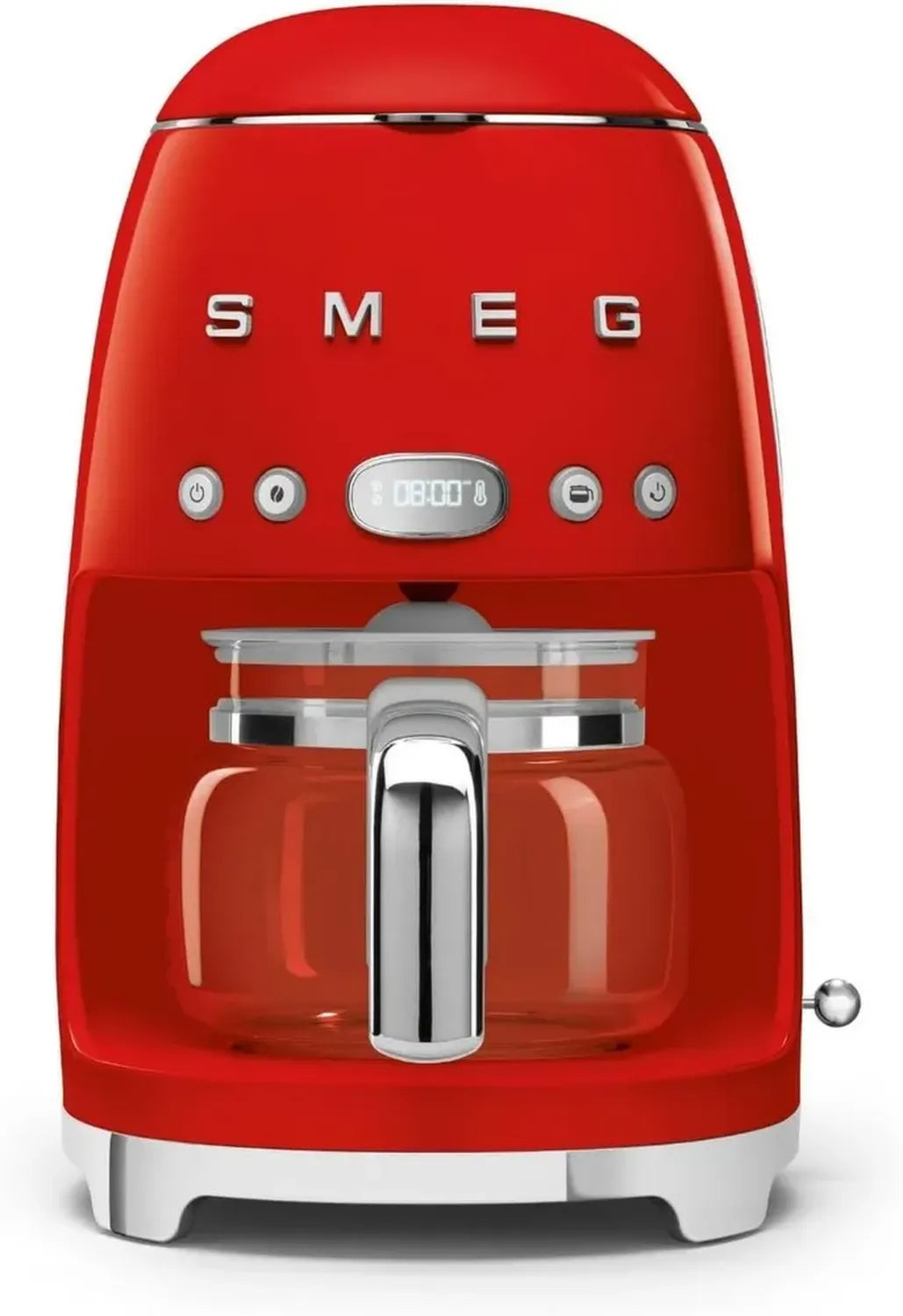 Smeg Macchina da Caffè Filtro, 12 Tazze, Autostart, Intensità Regolabile, Rosso