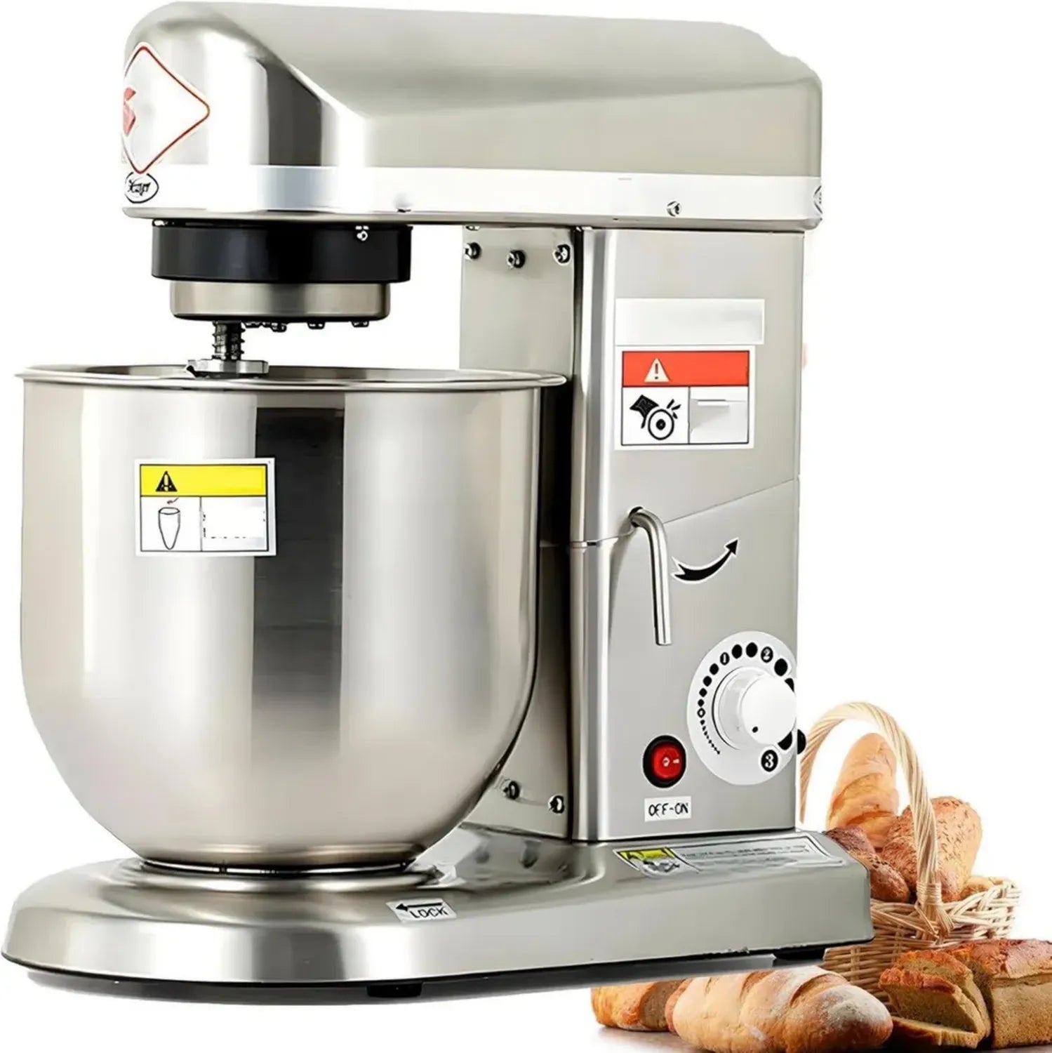 Robot da Cucina Professionale 5L con Accessori per Pasticceria e Pizzeria - Argento