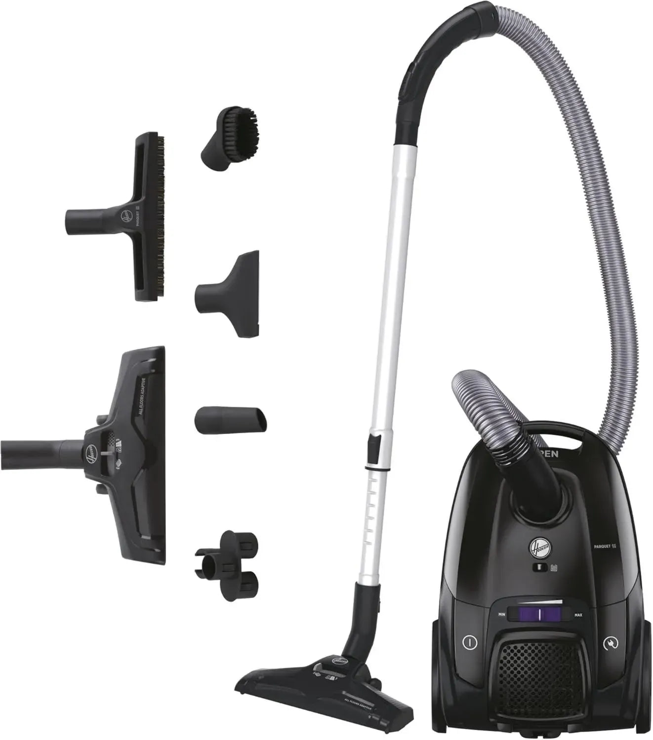 Hoover Aspirapolvere con Sacco Telios - Compatto e Silenzioso, 3,5L, Filo Lungo, Spazzola Parquet, Filtro EPA12