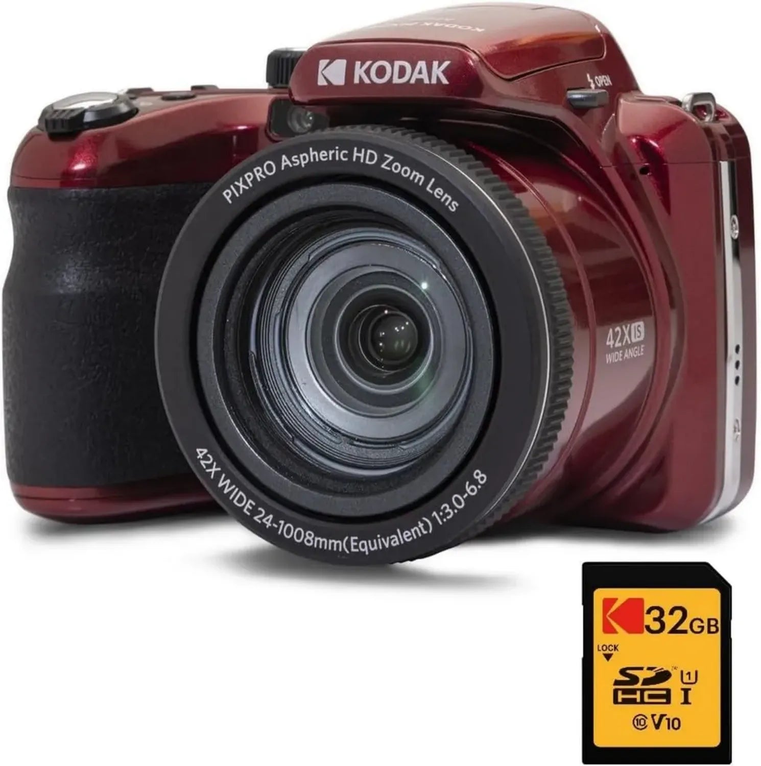 Fotocamera Bridge KODAK AZ425 - Zoom Ottico 42X, 20MP, Video Full HD, Display 3 Pollici, Rosso