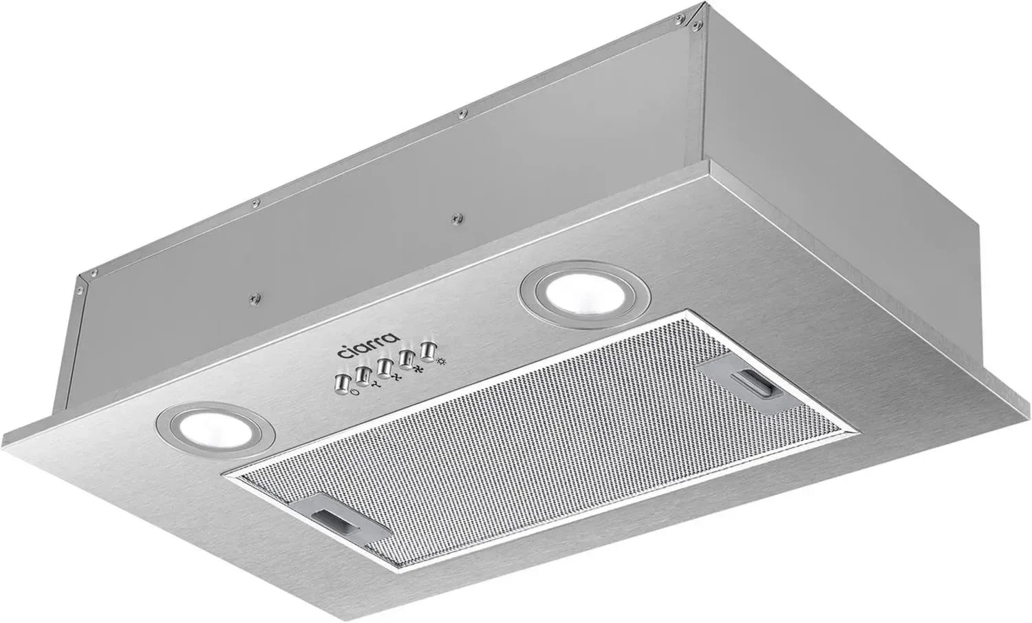 Cappa Aspirante CIARRA 52cm, 300m³/h, 3 Velocità, Acciaio Inox, Installazione Facile