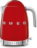 Smeg Bollitore 1,7L Temperatura Regolabile, Filtro Lavabile, Spegnimento Sicuro, Rosso