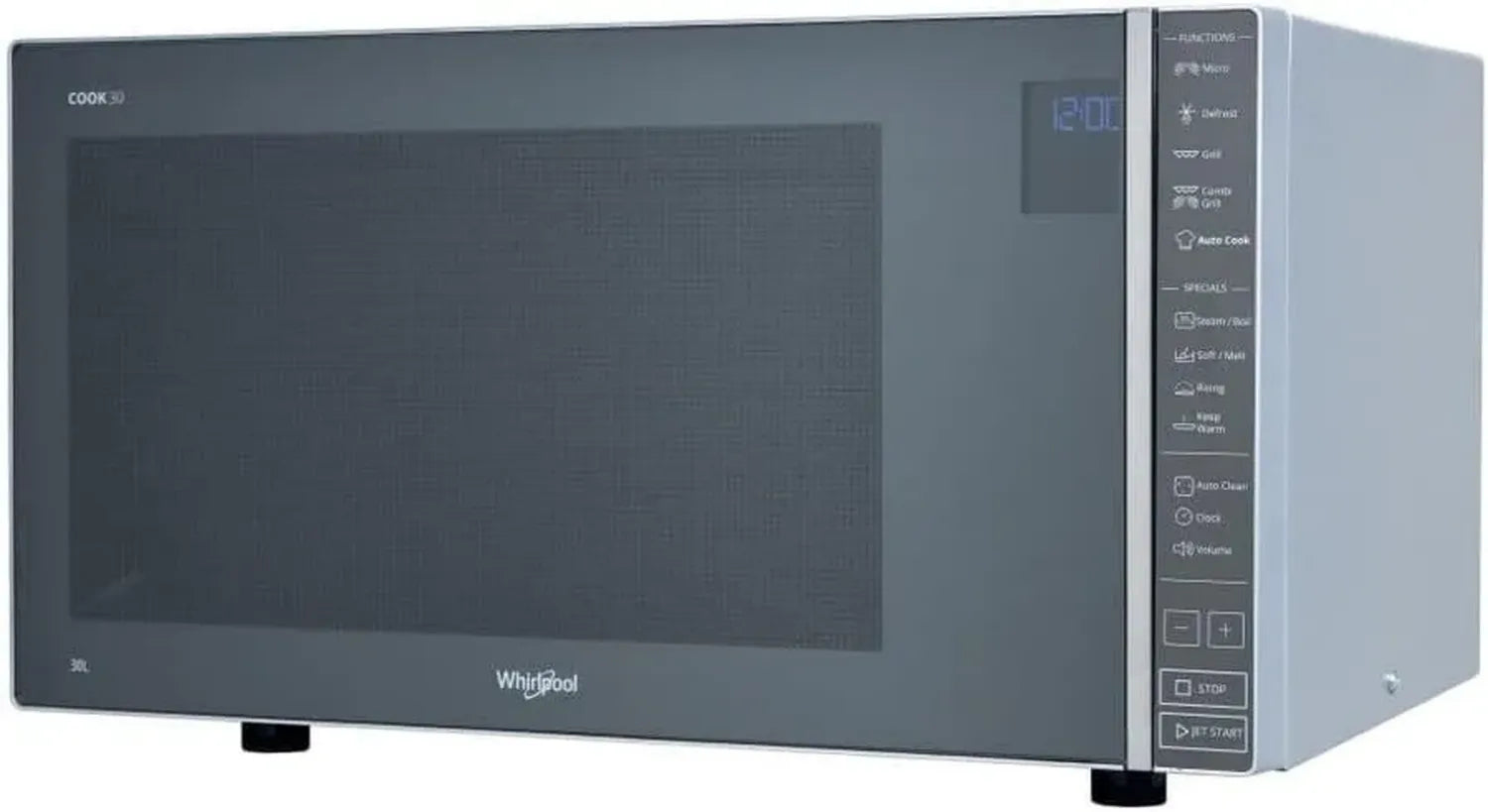 Forno a Microonde Whirlpool 30L 900W con Grill 1050W e Funzione Vapore