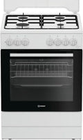 Piano Cottura a Gas 60 cm, 4 Bruciatori, Forno Elettrico con Grill, 73L, Funzione Click&Clean, Timer Integrato, Bianco, Classe A