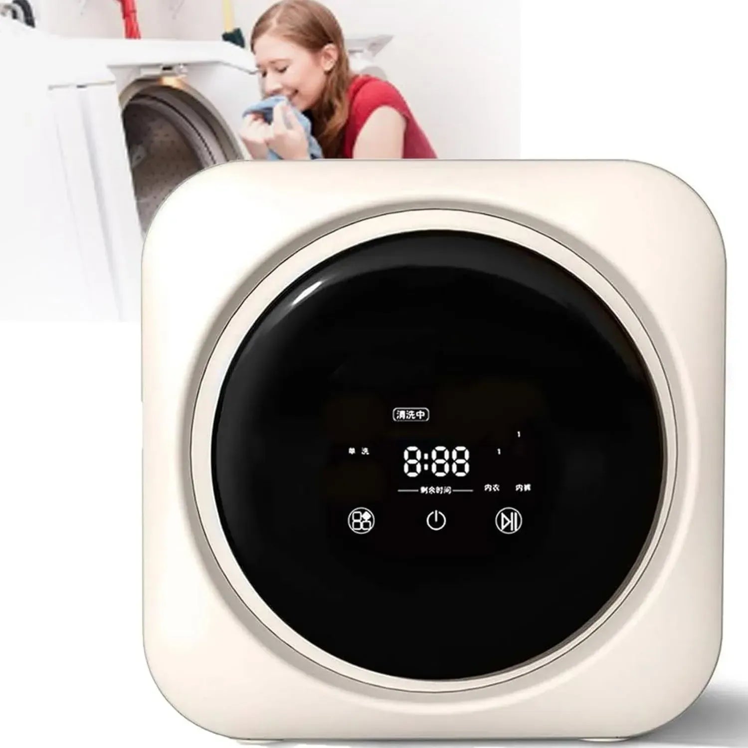 Lavatrice a Parete Portatile 3kg, Touch Screen, 4 Programmi