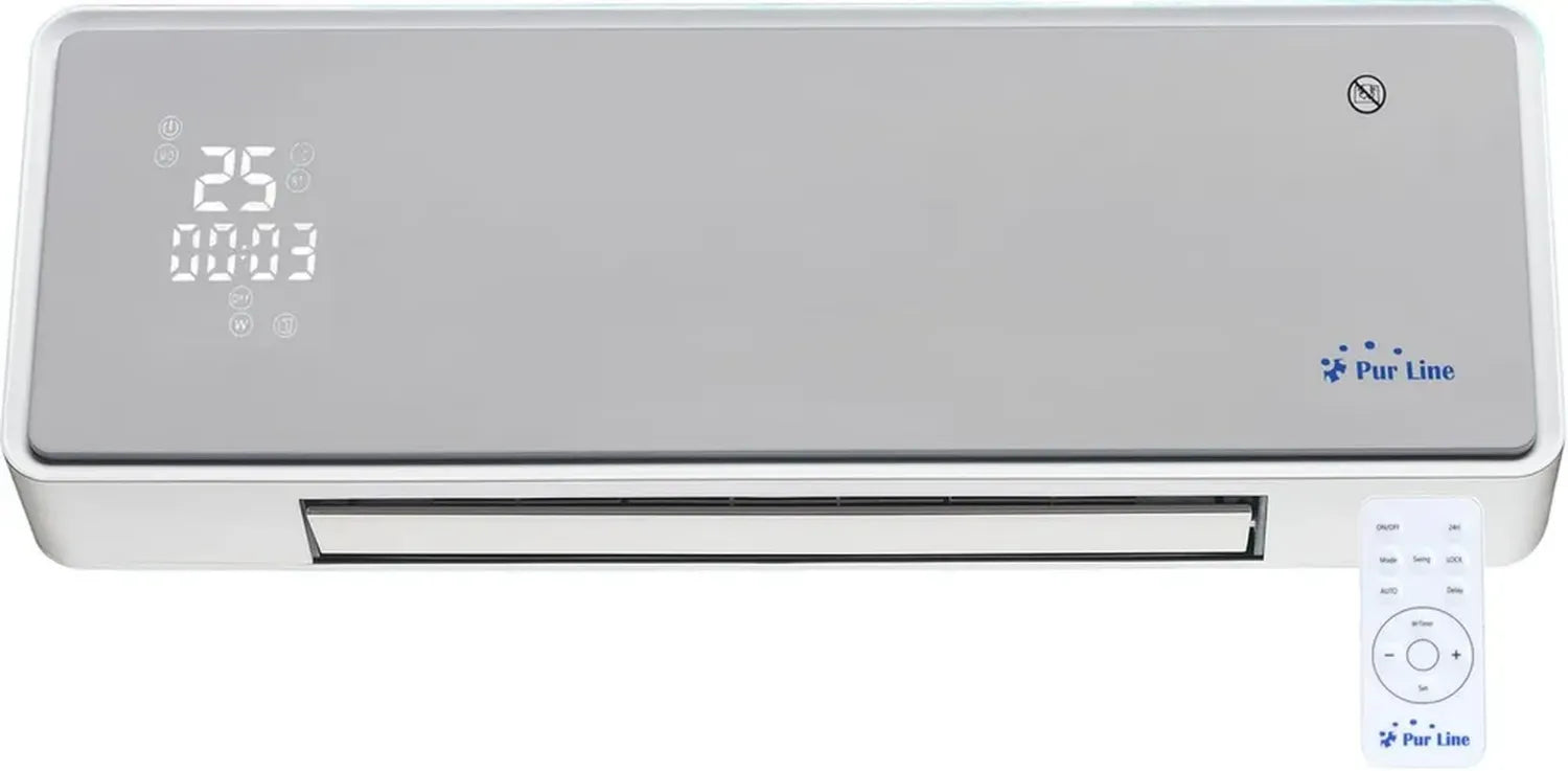 Riscaldatore a parete in ceramica Hoti M80 con telecomando, ideale per bagni 10-20 m², design moderno