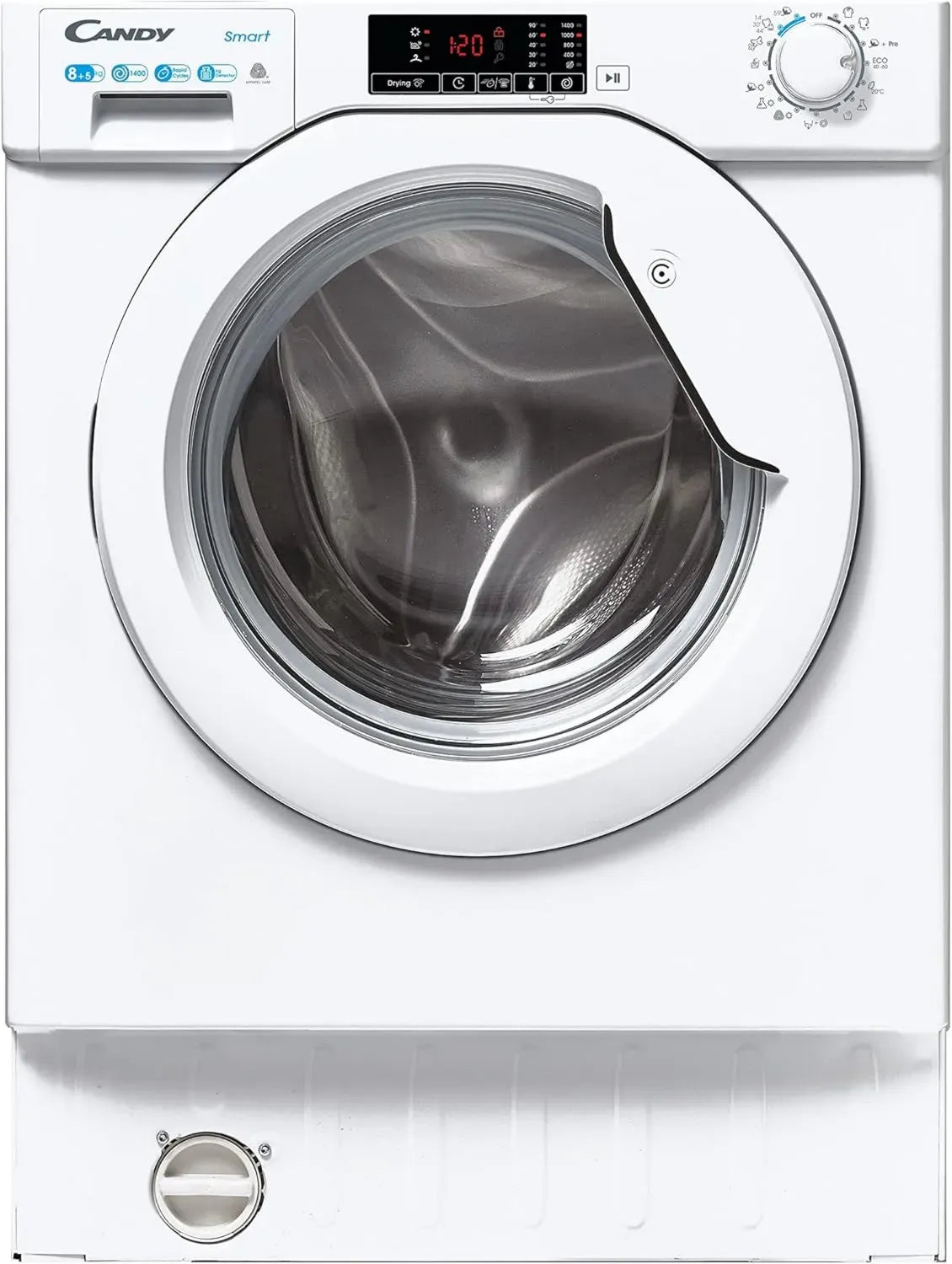 Lavatrice Asciugatrice Incasso 8+5 Kg, 1400 Giri, Classe D, Avvio Programmabile, Sensore Kg, Programmi Lana e Igiene, Cicli Rapidi, Bianca