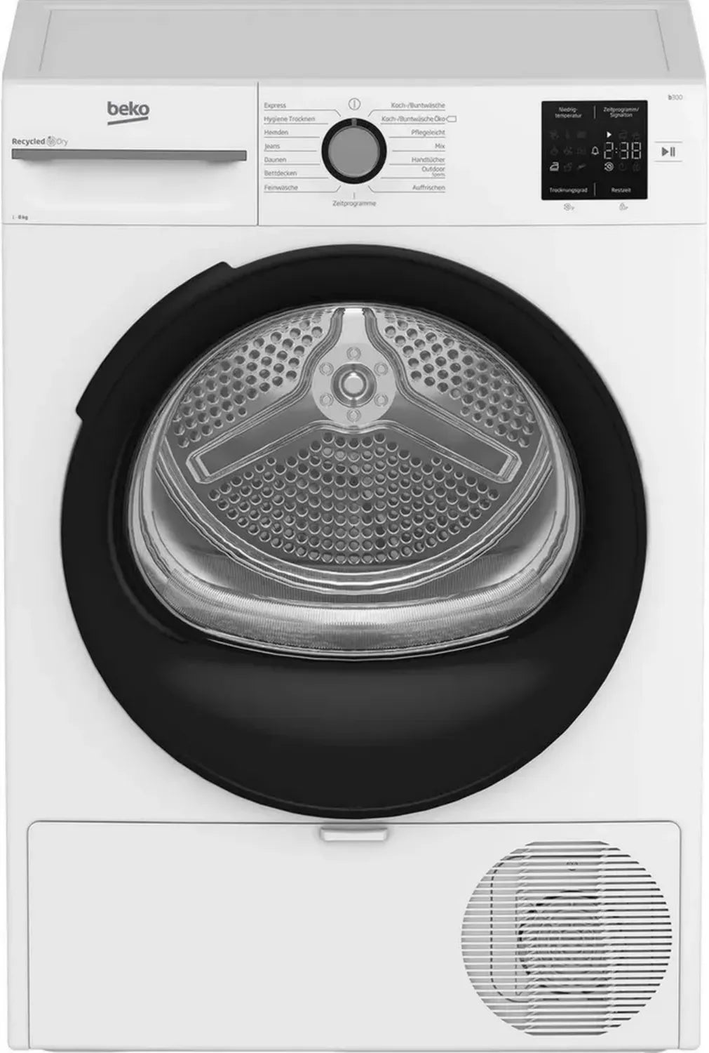 Beko Asciugatrice 8kg Caricamento Frontale con Sensore e 15 Programmi, Bianco