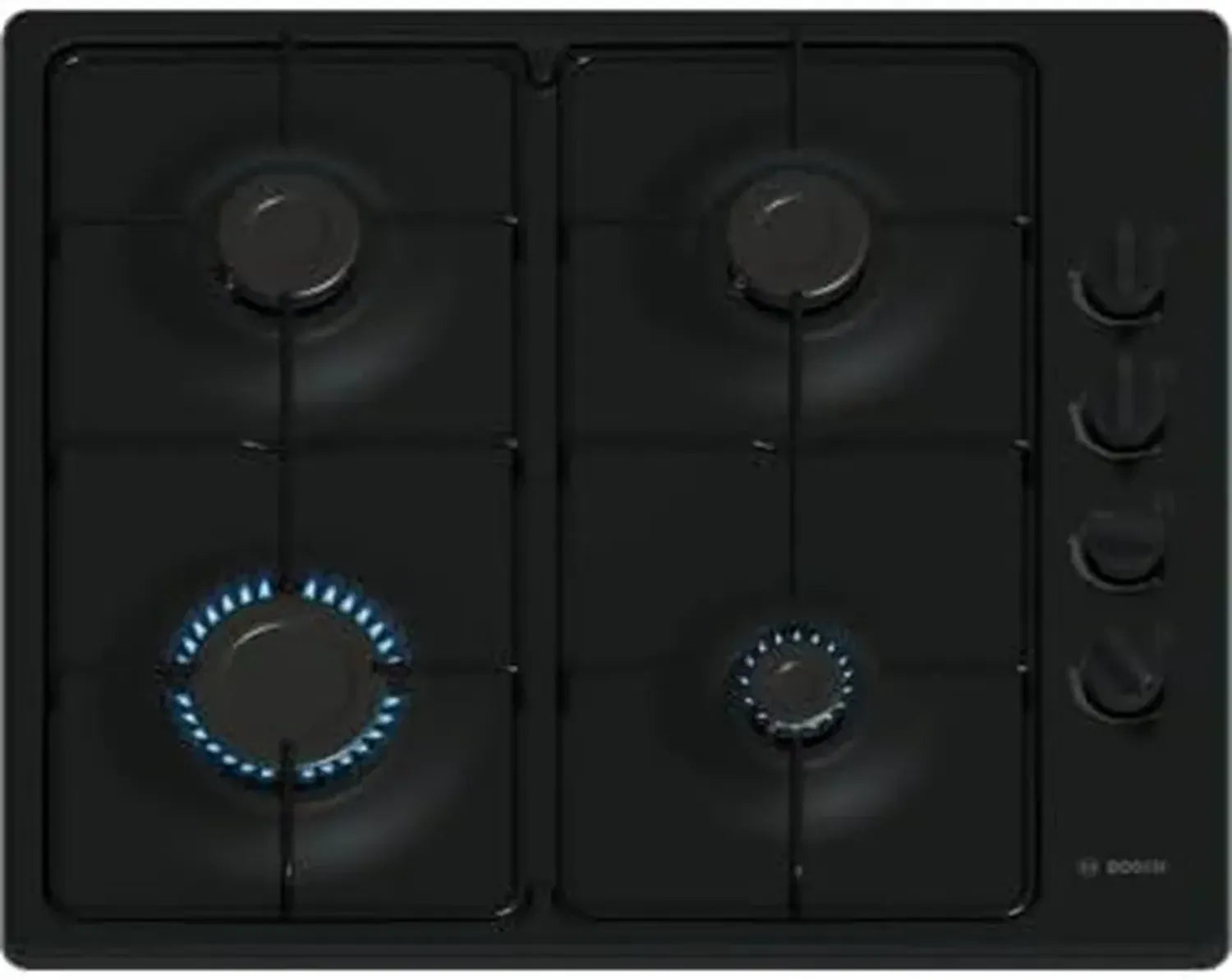 Piano Cottura a Gas Bosch Serie 2, 4 Fuochi, 60 cm, Nero Smaltato