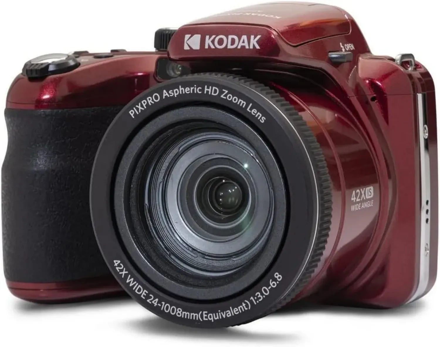Fotocamera Bridge Digitale KODAK AZ425 con Zoom Ottico 42X e Grandangolo 24 mm, 20 MP, Schermo LCD 3", Video Full HD, Rosso