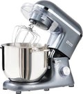 Impastatrice Planetaria Professionale da 7,5 Litri, 1400W con 6 Velocità, Uncino, Mescolatore e Frusta (Grigio)