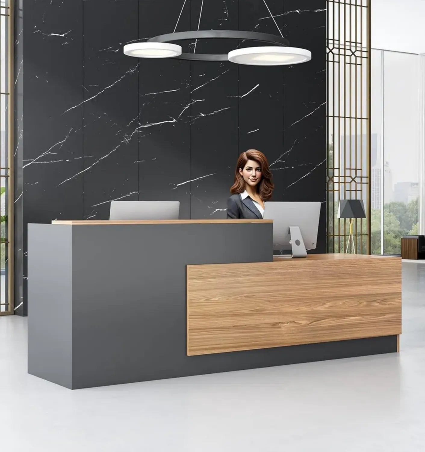 Banco Reception di Lusso per Ufficio e Salone - Tavolo Multifunzionale per Accoglienza e Cassa