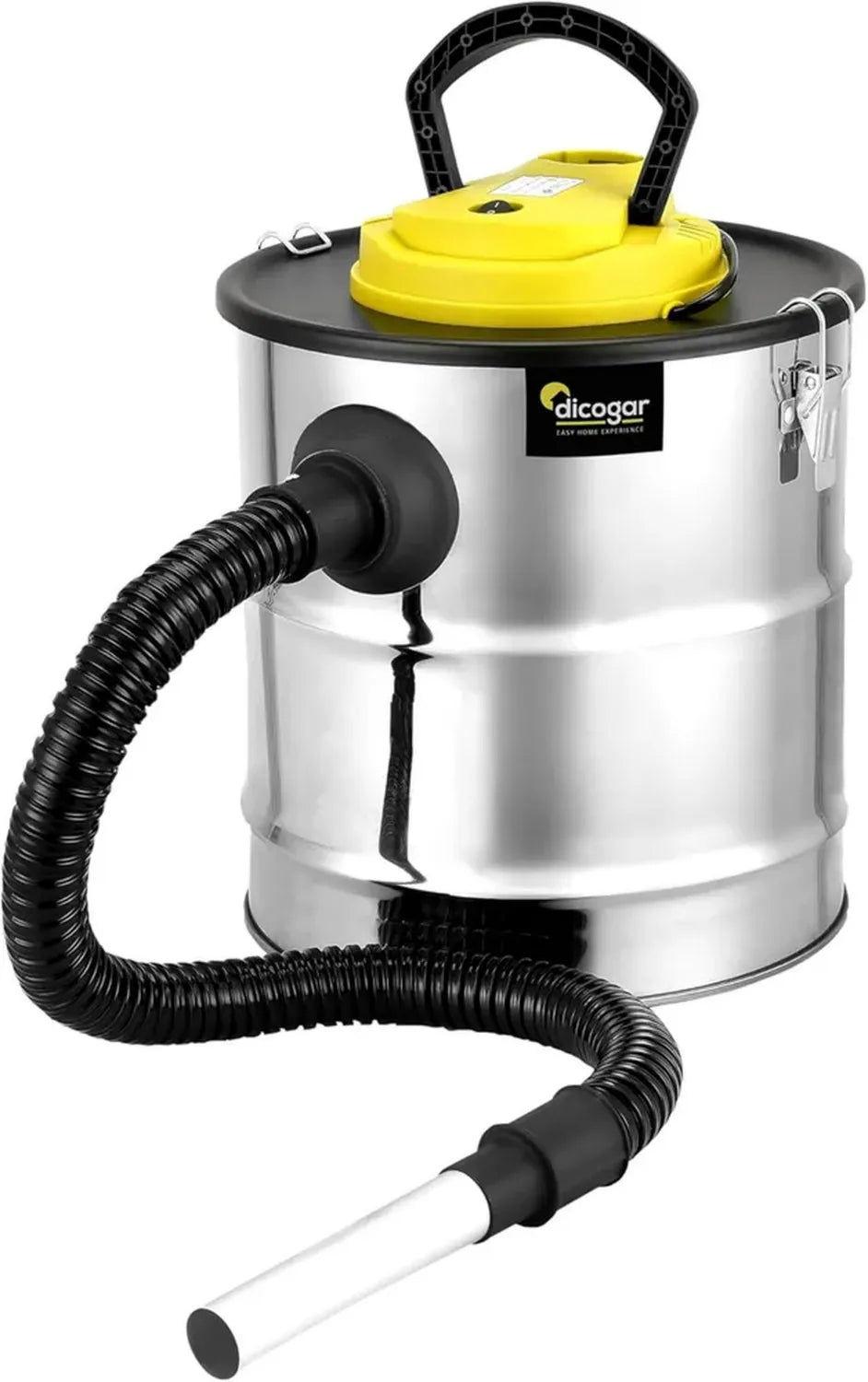 Aspirapolvere per Cenere 1200W, 20L in Acciaio Inox con Tubo 1m e Funzione Soffiante