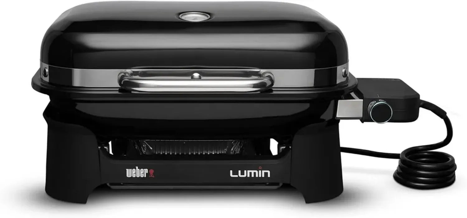 Weber Lumin Compact - Griglia Elettrica Portatile Multifunzione, 43x32 cm, Nero