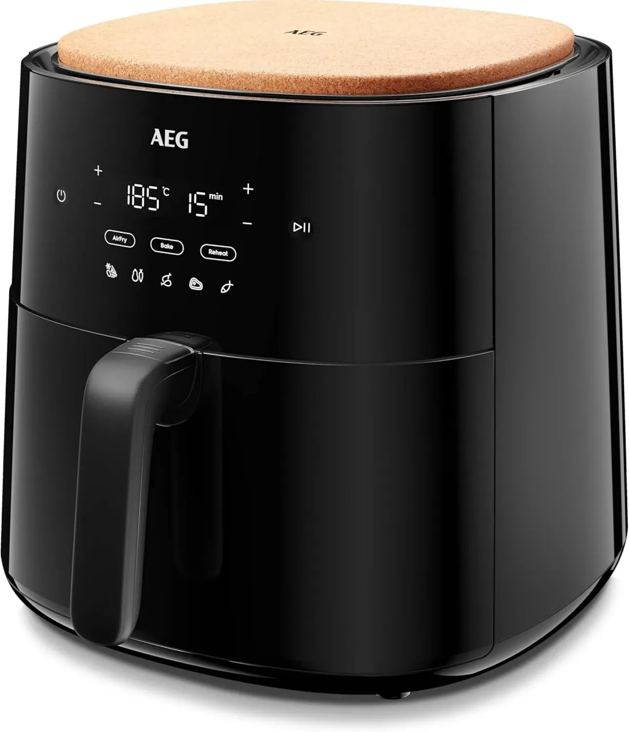Friggitrice ad Aria AEG 7L 1800W, Touchscreen, 8 Programmi, Timer 60 Min, 200°C, Lavabile in Lavastoviglie, Nero
