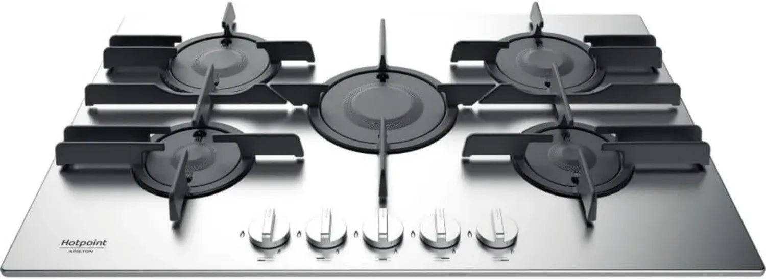 Hotpoint Ariston Piano Cottura a Gas 75cm Inox con Griglie in Ghisa