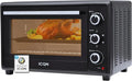 Forno Mini 50L ICQN, Spiedo con Luce Interna, Ventilato con Doppio Vetro, Timer Analogico, Temperatura Regolabile 40-230°C, Potenza 1400W