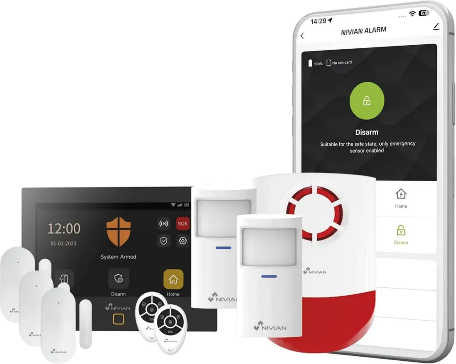 Sistema di Allarme WiFi e GSM 4G con Schermo Touch per Casa e Ufficio - Kit Antifurto Wireless con App Tuya, Notifiche SMS e Chiamate