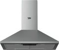Beko Cappa Aspirante a Parete 60cm, 3 Velocità, Filtro in Metallo Lavabile, Opzione Ricircolo, LED, Elegante come Un Camino