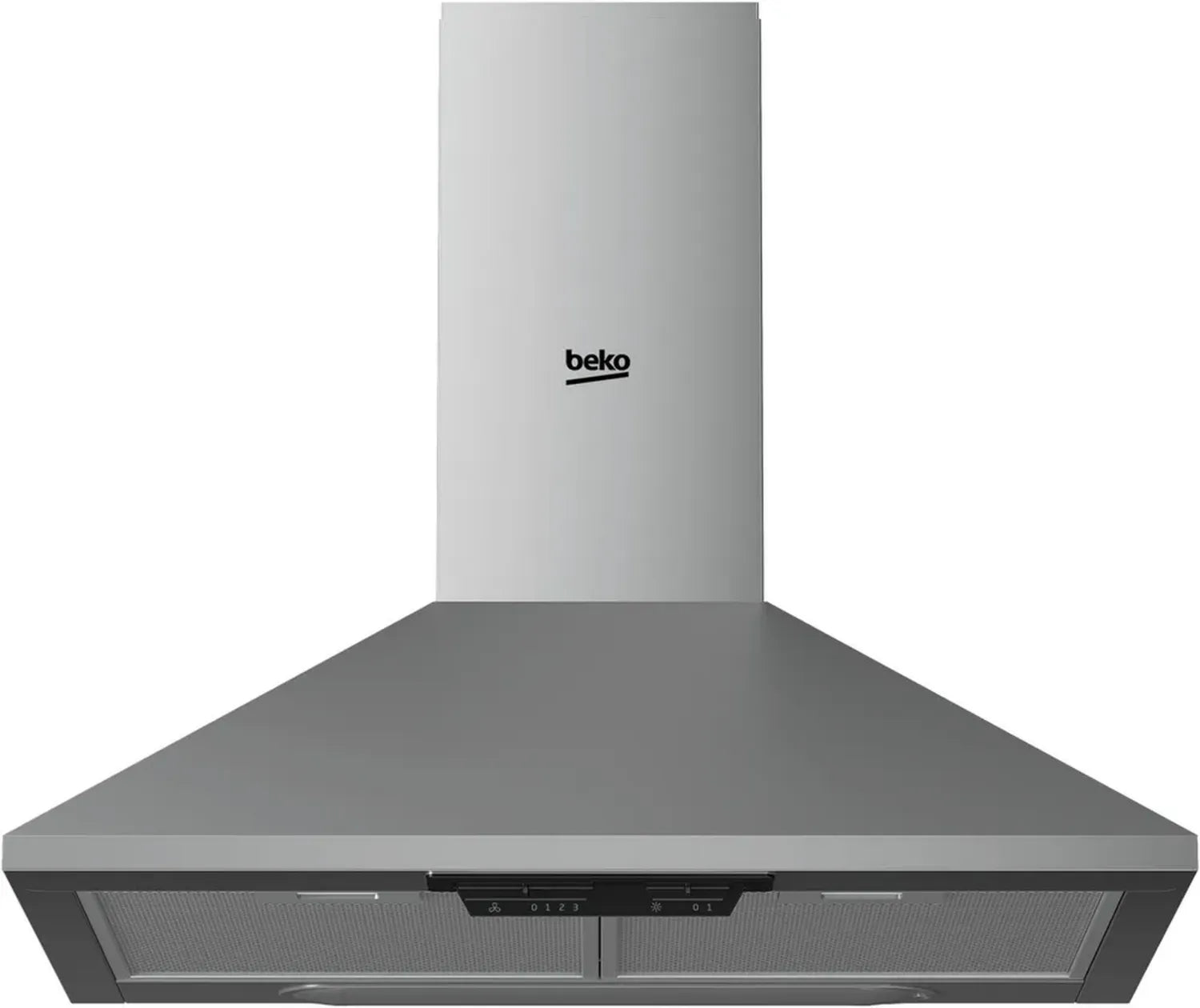 Beko Cappa Aspirante a Parete 60cm, 3 Velocità, Filtro in Metallo Lavabile, Opzione Ricircolo, LED, Elegante come Un Camino