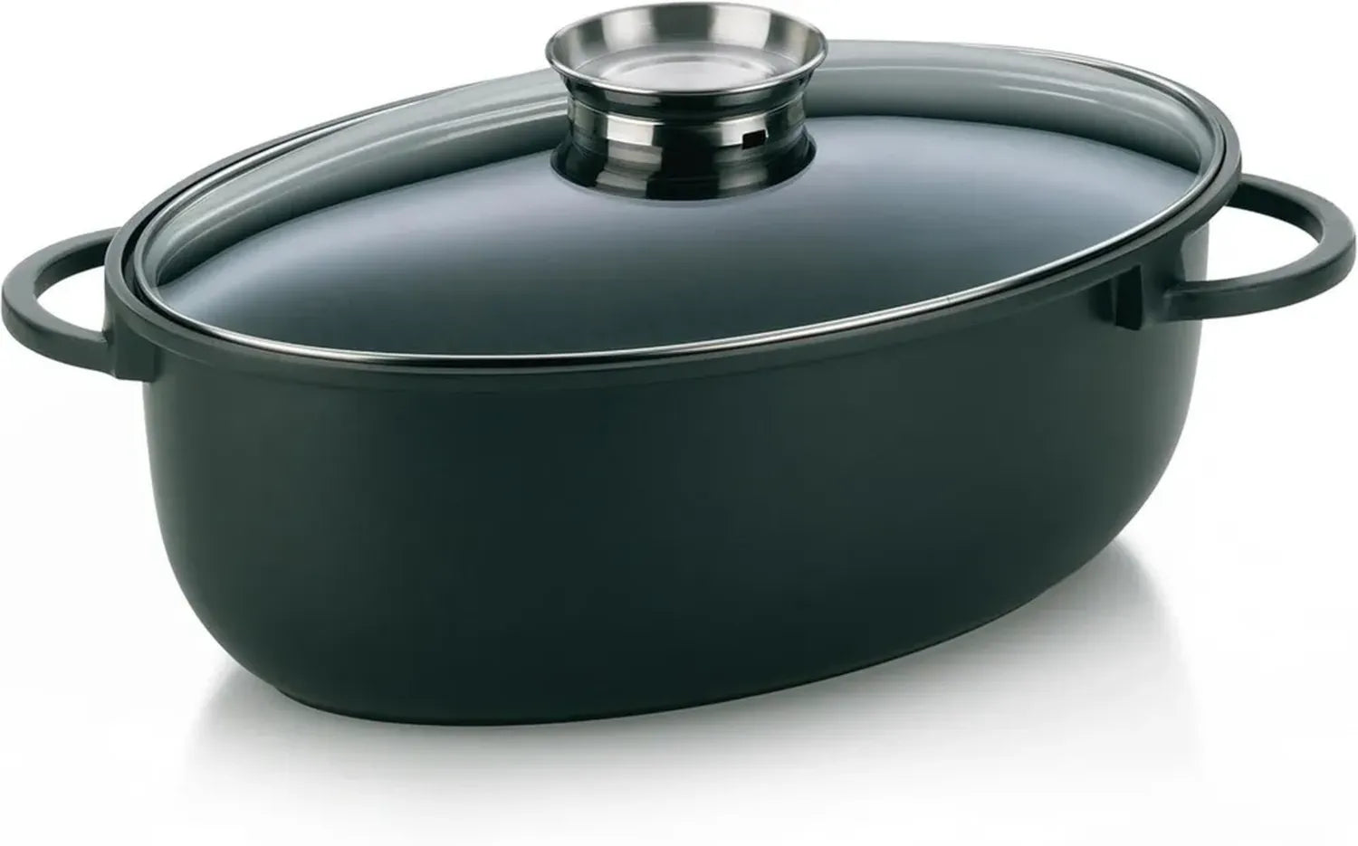 Teglia Ovale da 8 Litri per Induzione con Coperchio Aromatico in Alluminio Pressofuso