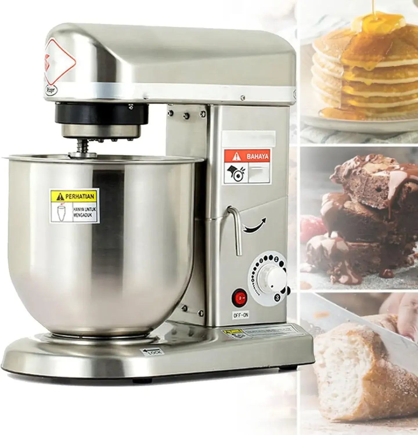 Impastatrice Elettrica 10L Professionale con Ciotola Inox e Accessori
