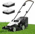 Rasaerba a Batteria Litheli 33cm con Motore Brushless, 2 Batterie 20V 4.0Ah, Altezza Regolabile 25-65mm, Sacco 30L, per Prati fino a 200m²