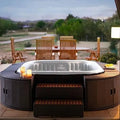 Minipiscina Gonfiabile Idromassaggio 185 cm per 5-6 Persone con 132 Getti e Sanificazione UV-C