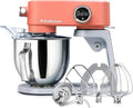 Robot da Cucina Kraftsman 800W, Impastatrice Planetaria 5L con Timer e 8 Velocità, Fruste in Acciaio Inox, per Impasti Duri (Arancione)