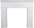 Cornice per camino in MDF bianco 110x23x94 cm