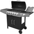 Barbecue a Gas con 6+1 Bruciatore, Griglia Compatta con Fornello Laterale e Controlli Indipendenti