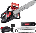 Motosega Potente 40V LEHMANN - Lama 40 cm - Catena Veloce 19 m/s - Sistema di Lubrificazione Automatico - Include Batteria e Caricatore - Motore Brushless - Design Ergonomico e Leggero