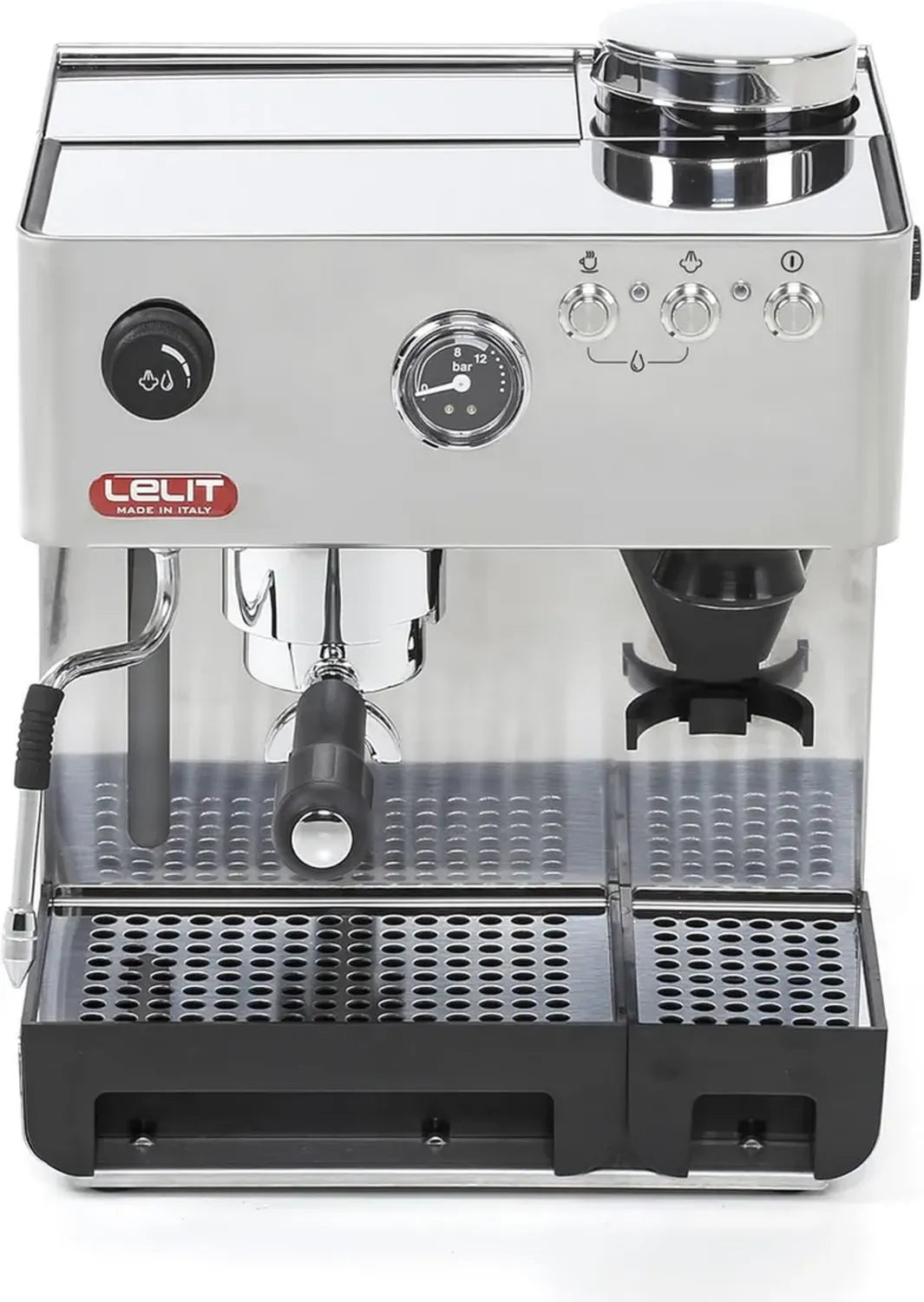 Macchina da Caffè Lelit Anita con Montalatte e Macinacaffè, 2,7L, Acciaio Inossidabile