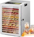 Essiccatore Kwasyo in Acciaio Inox con Ventilazione 360°, 12 Vassoi, Timer 24 Ore e Temperatura Regolabile
